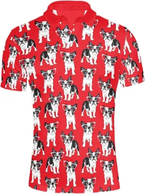 Crabs Sea Turtles Octopuses Men's Classic Polo Shirt, 3-Button Closure Pique Polo Shirt, Summer Fashion Golf Shirt
