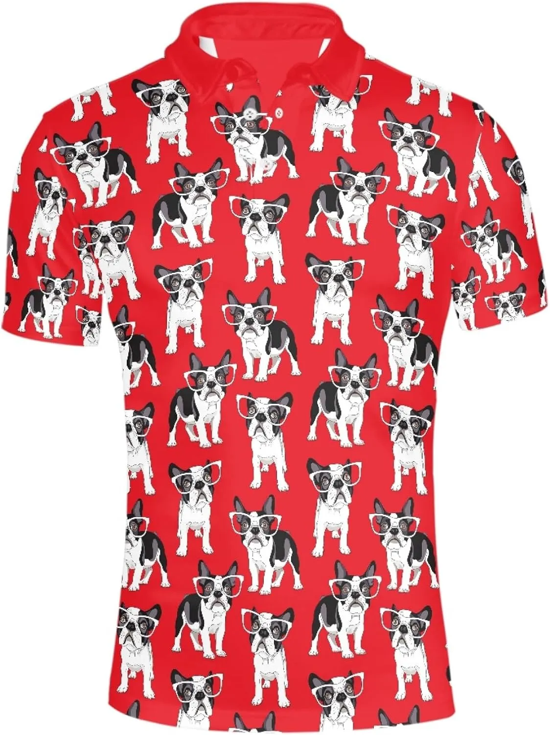 Crabs Sea Turtles Octopuses Men's Classic Polo Shirt, 3-Button Closure Pique Polo Shirt, Summer Fashion Golf Shirt