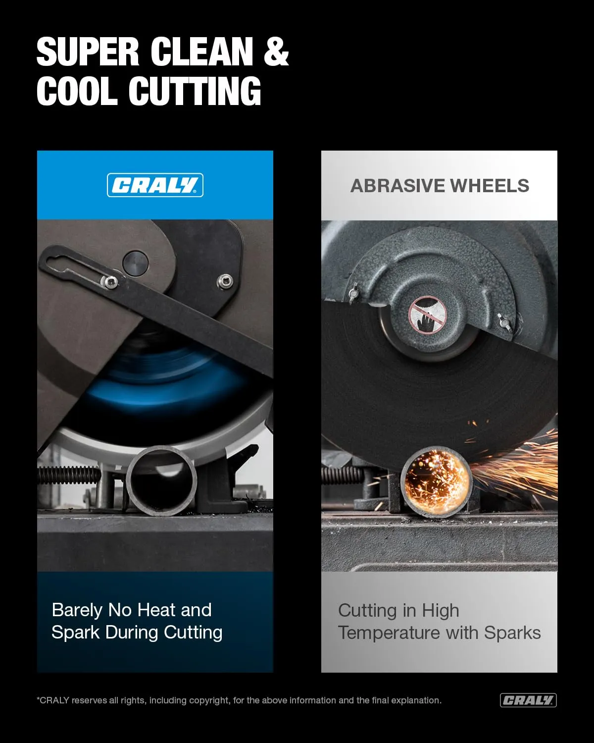 CRALY 10 Inch 50 Teeth Steel and Ferrous Metal Cutting Circular Saw Blade, 5/8 Inch Arbor, Thin Kerf, Professional Carbide Tipped Blade for Angle Iron, Threaded Rod, EMT Conduit(C1050MC)