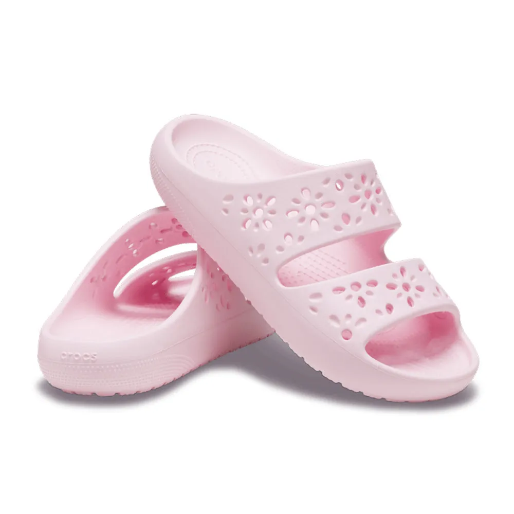 CROCS UNISEX CLASSIC FLORAL CUTOUT SANDAL