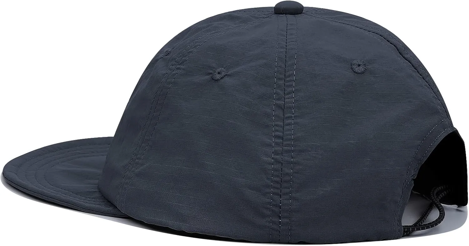 Croogo Quick Dry Short Brim Baseball Cap Soft Flat Bill Sun Hats Lightweight Trucker Caps Waterproof Umpire Short Bill Cap