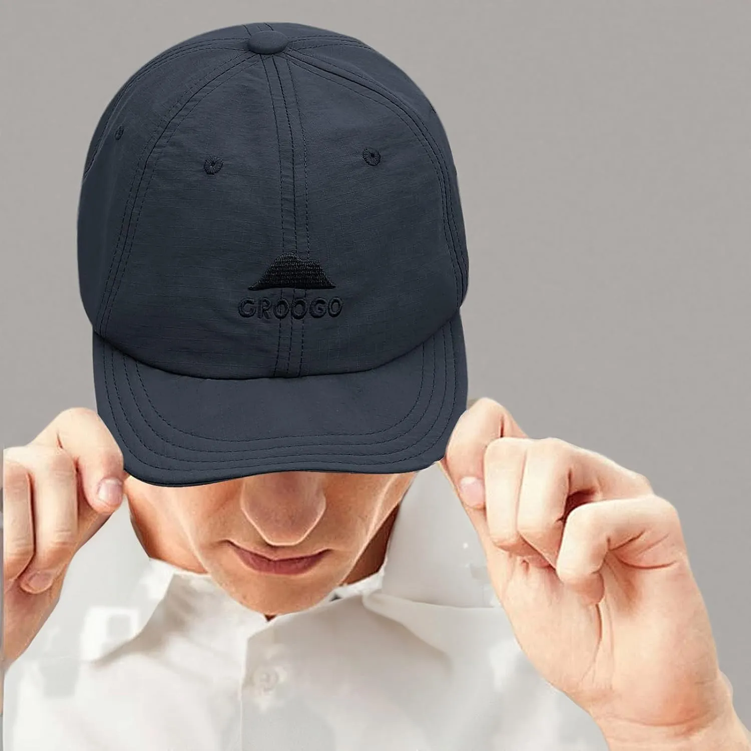 Croogo Quick Dry Short Brim Baseball Cap Soft Flat Bill Sun Hats Lightweight Trucker Caps Waterproof Umpire Short Bill Cap