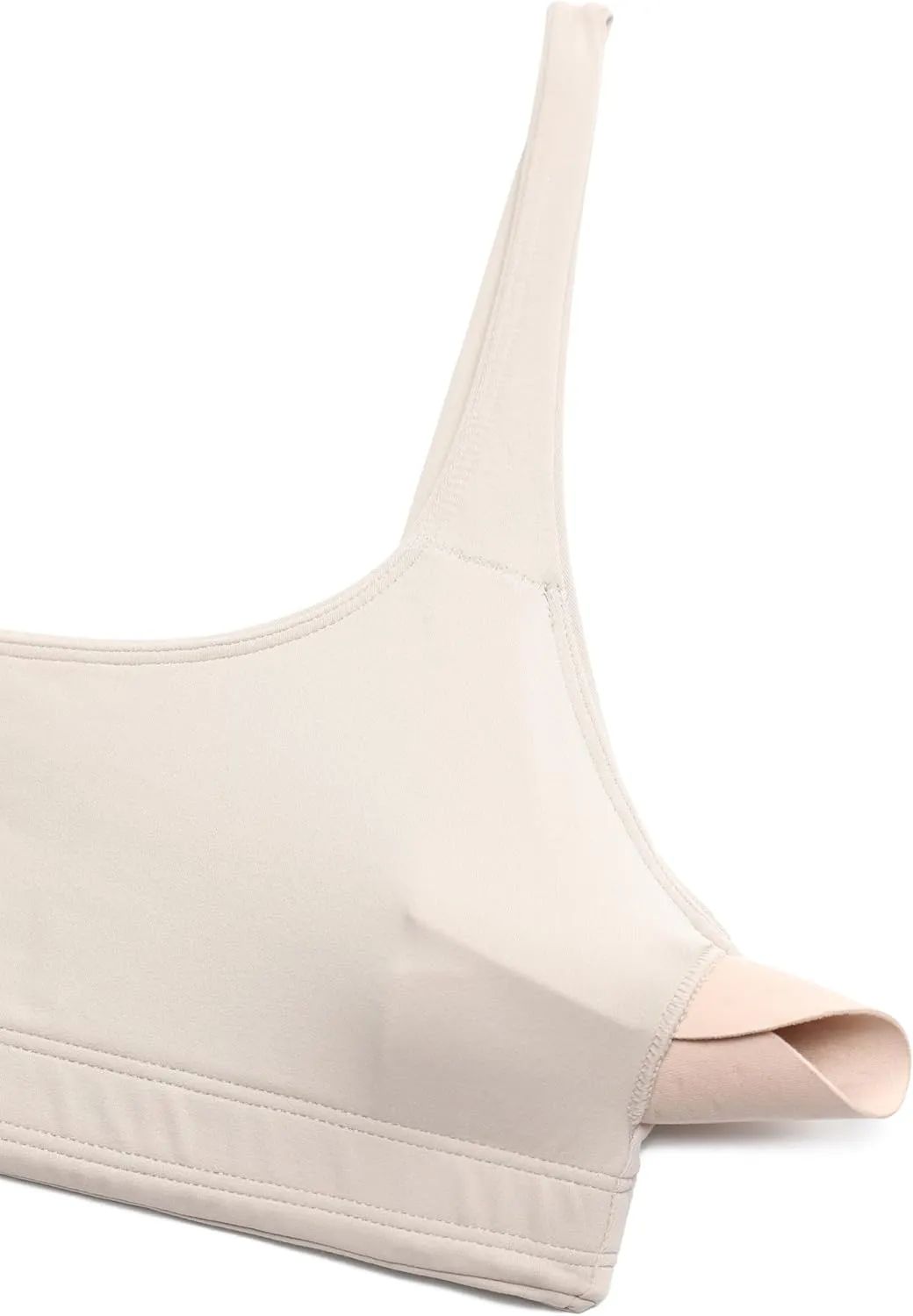 CRZ YOGA Butterluxe Spaghetti Strap Sports Bras for Women - Square Neck Yoga Wireless Low Coverage Padded Cami Crop Top