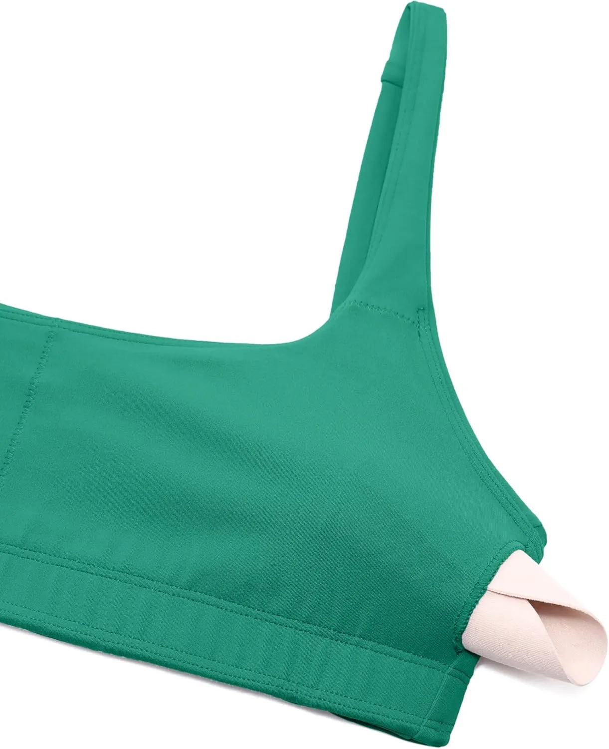 CRZ YOGA Butterluxe Spaghetti Strap Sports Bras for Women - Square Neck Yoga Wireless Low Coverage Padded Cami Crop Top