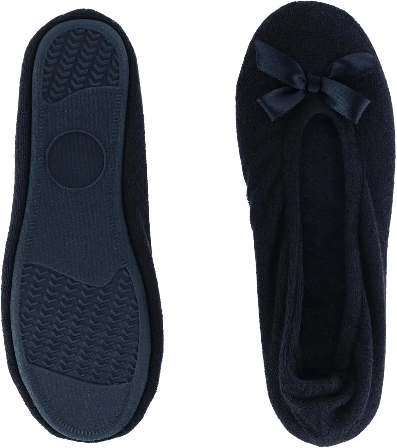CTM® Women's Terry Ballerina Slipper House Shoe