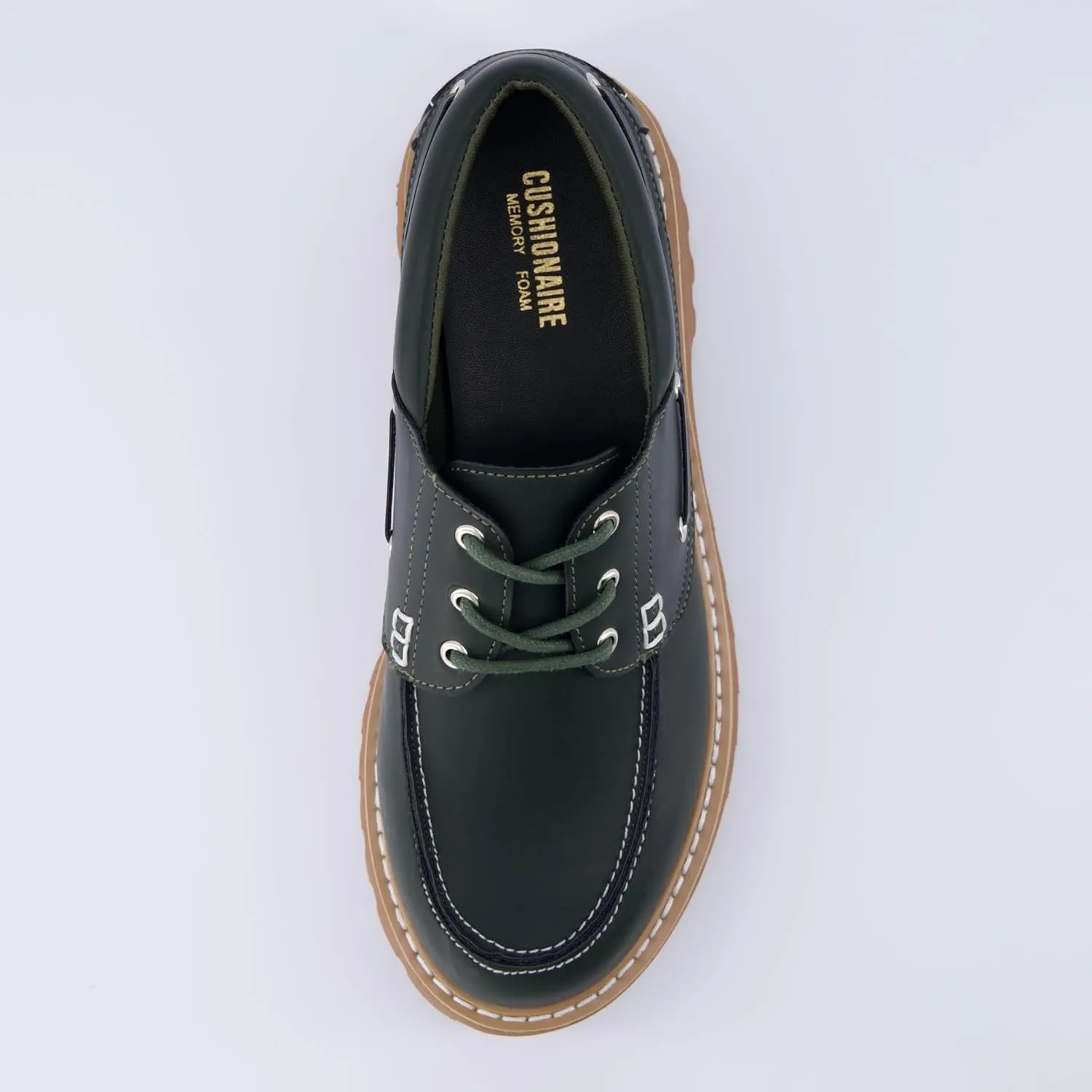 CUSHIONAIRE Women's Beam Chunky Boat Loafer  Memory Foam, Wide Widths Available