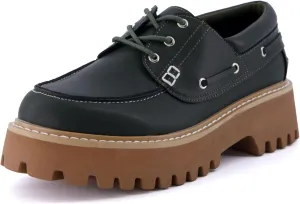 CUSHIONAIRE Women's Beam Chunky Boat Loafer  Memory Foam, Wide Widths Available