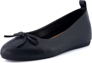 CUSHIONAIRE Women's Windy Hidden Wedge Bow Flat with  Memory Foam and Wide Widths Available