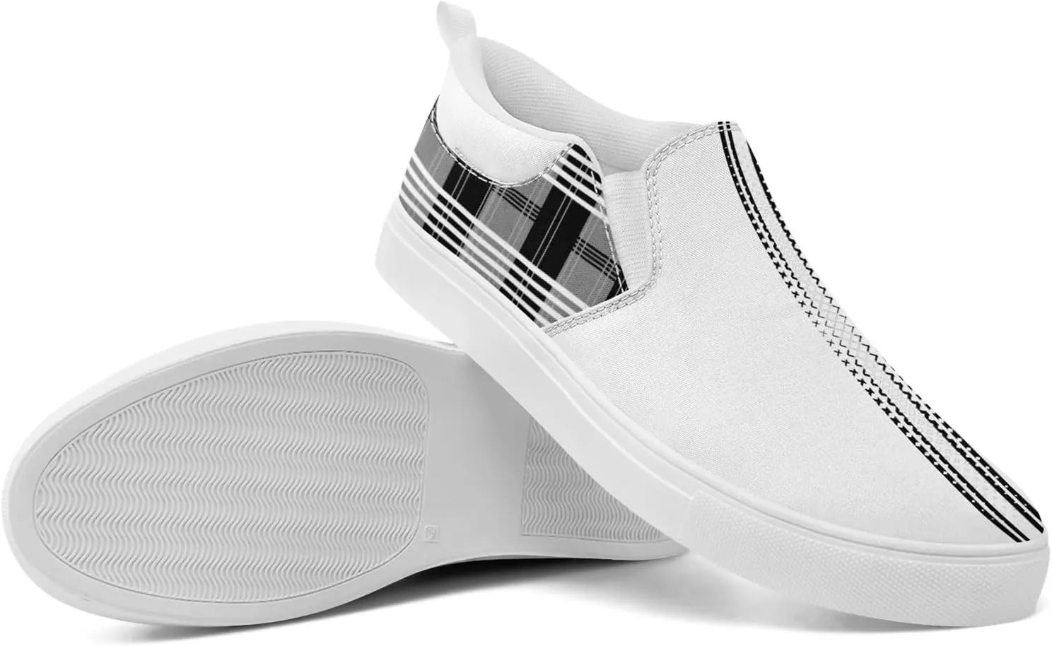 Custom Plaid Slip-On Canvas Shoes Personalized Logo Name Classic Design Comfortable Breathable Casual Summer Sneaker