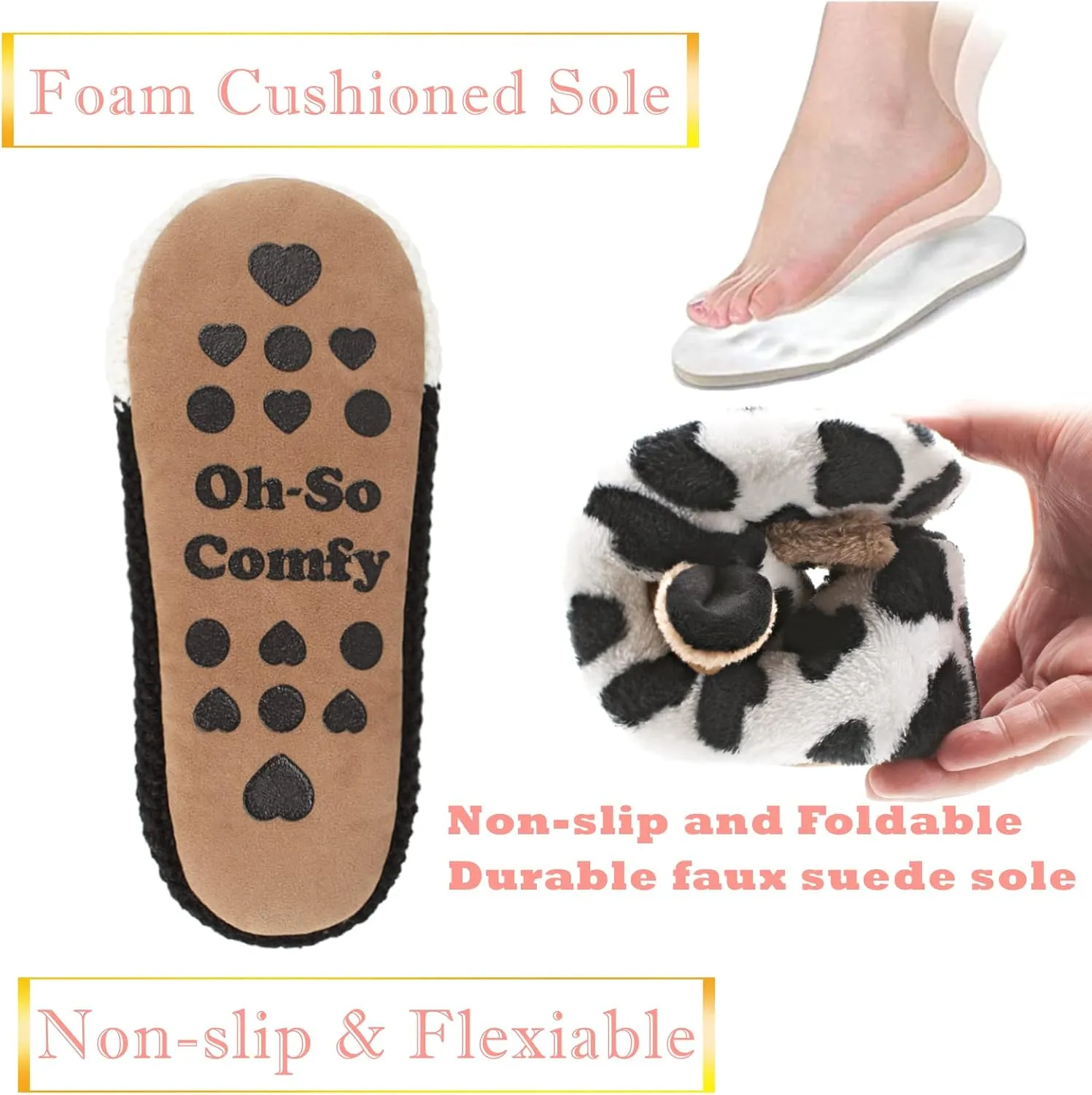 Cute Animal House Slippers, Warm Fuzzy Slipper Socks with Grippers Non Slip, Cozy Funny Gifts