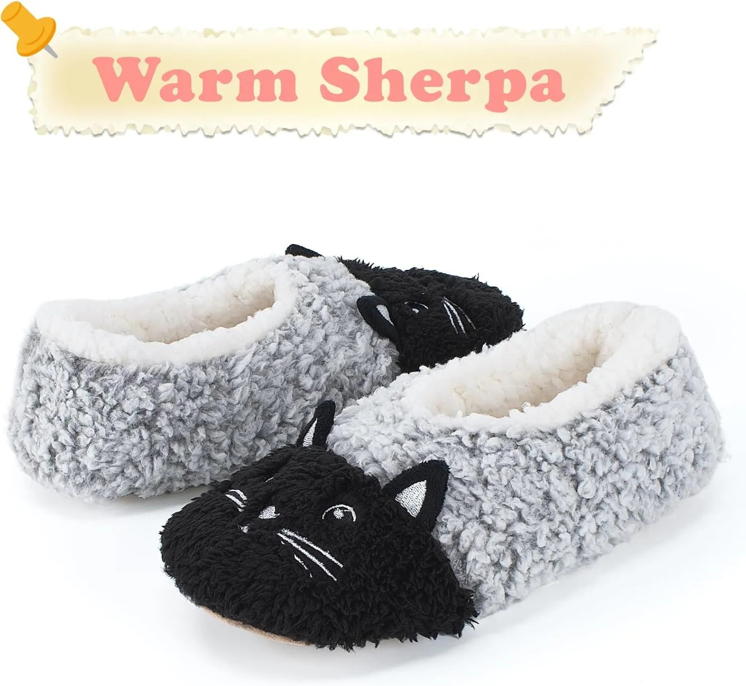 Cute Animal House Slippers, Warm Fuzzy Slipper Socks with Grippers Non Slip, Cozy Funny Gifts