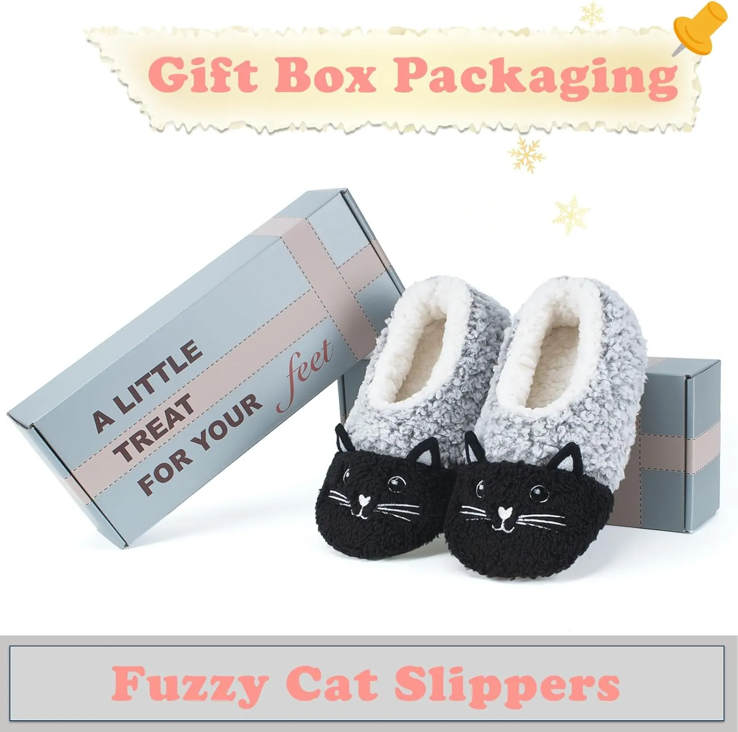 Cute Animal House Slippers, Warm Fuzzy Slipper Socks with Grippers Non Slip, Cozy Funny Gifts