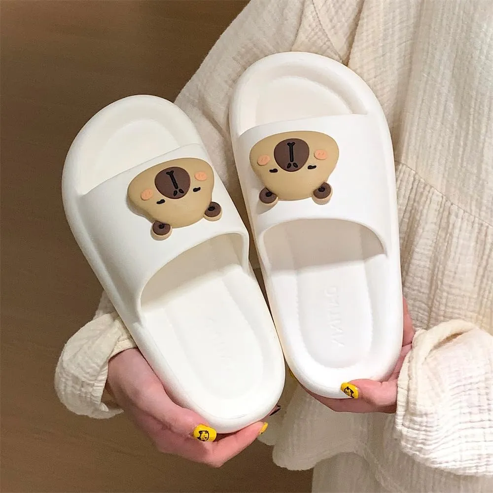 Cute Capybara Slippers,Capybara Cloud Slides,Non Slip Shower Slipper,Summer Slides