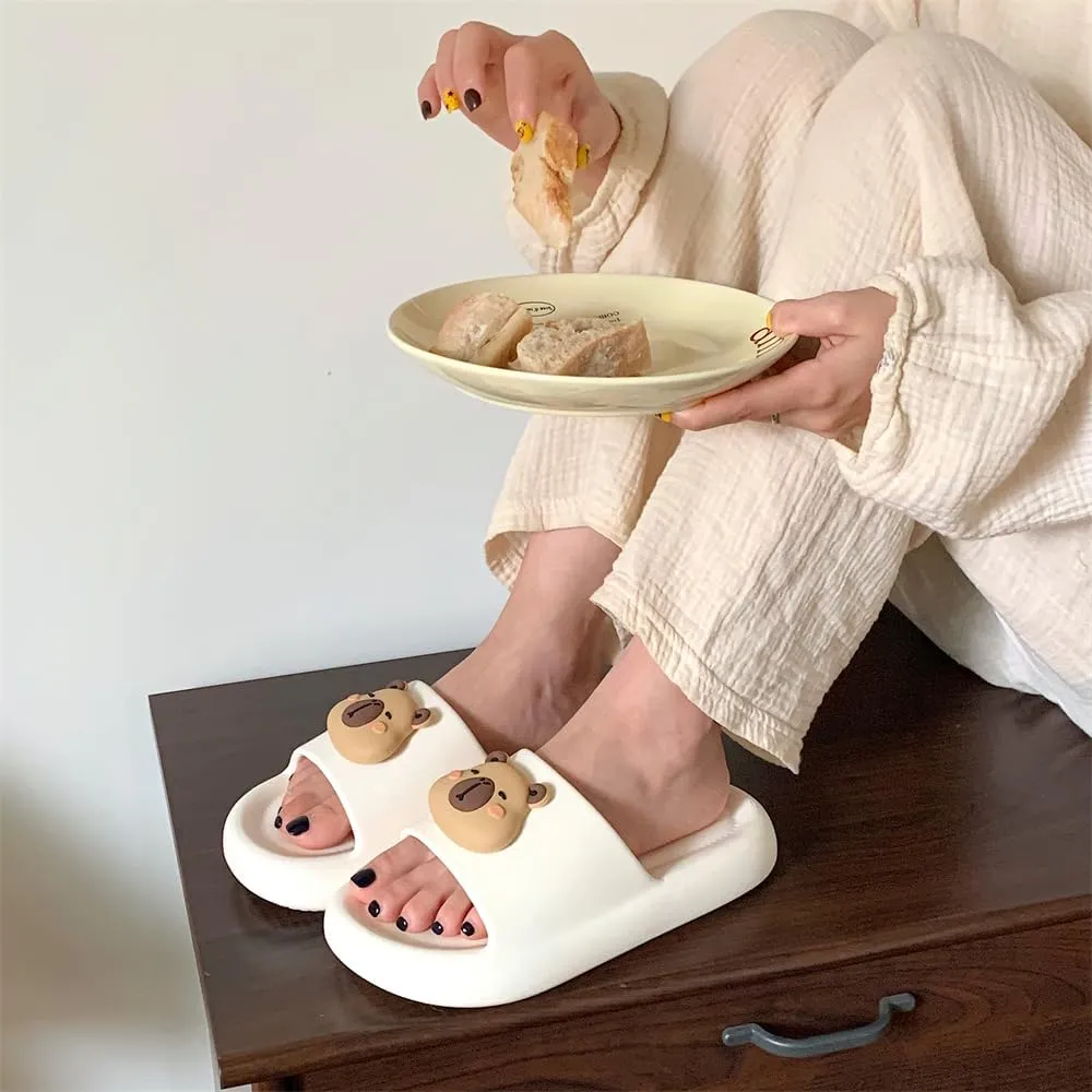 Cute Capybara Slippers,Capybara Cloud Slides,Non Slip Shower Slipper,Summer Slides