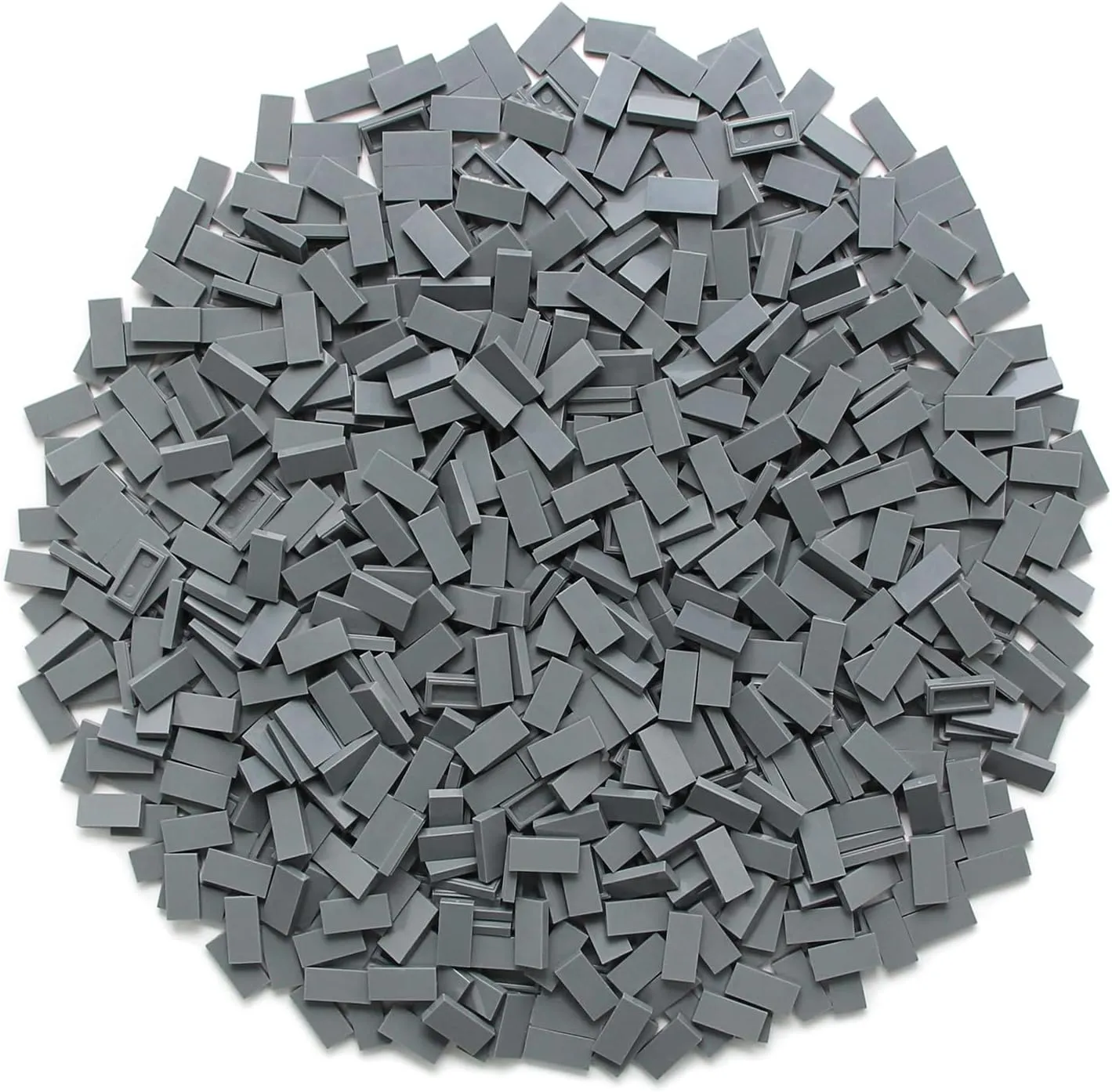 Dark Bluish Gray 1×2 Tile ×700 Parts and Pieces Flat MOC Bricks, Bulk Building Blocks for Smooth Surface Wall Floor, Toy Accessories Compatible with Major Brands