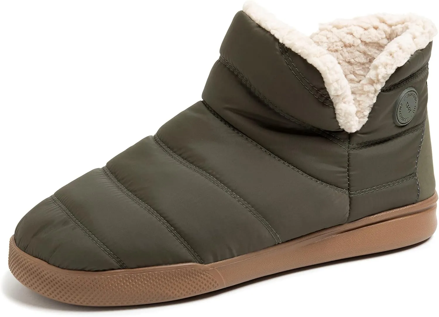 Dearfoams Men's Bryant Nylon Memory Foam Sport Lounge Bootie Slipper