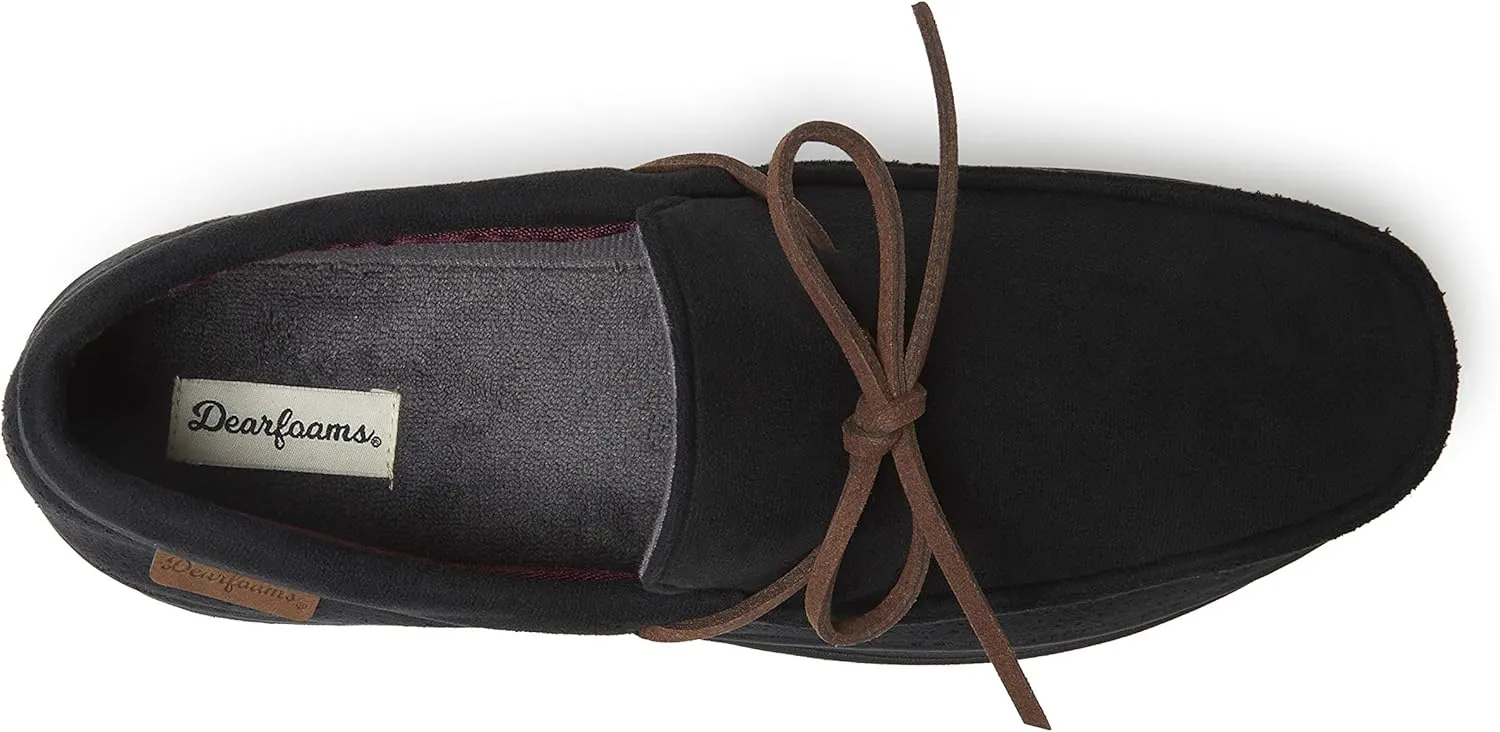 Dearfoams Men's Ethan Microsuede Moccasin Slipper
