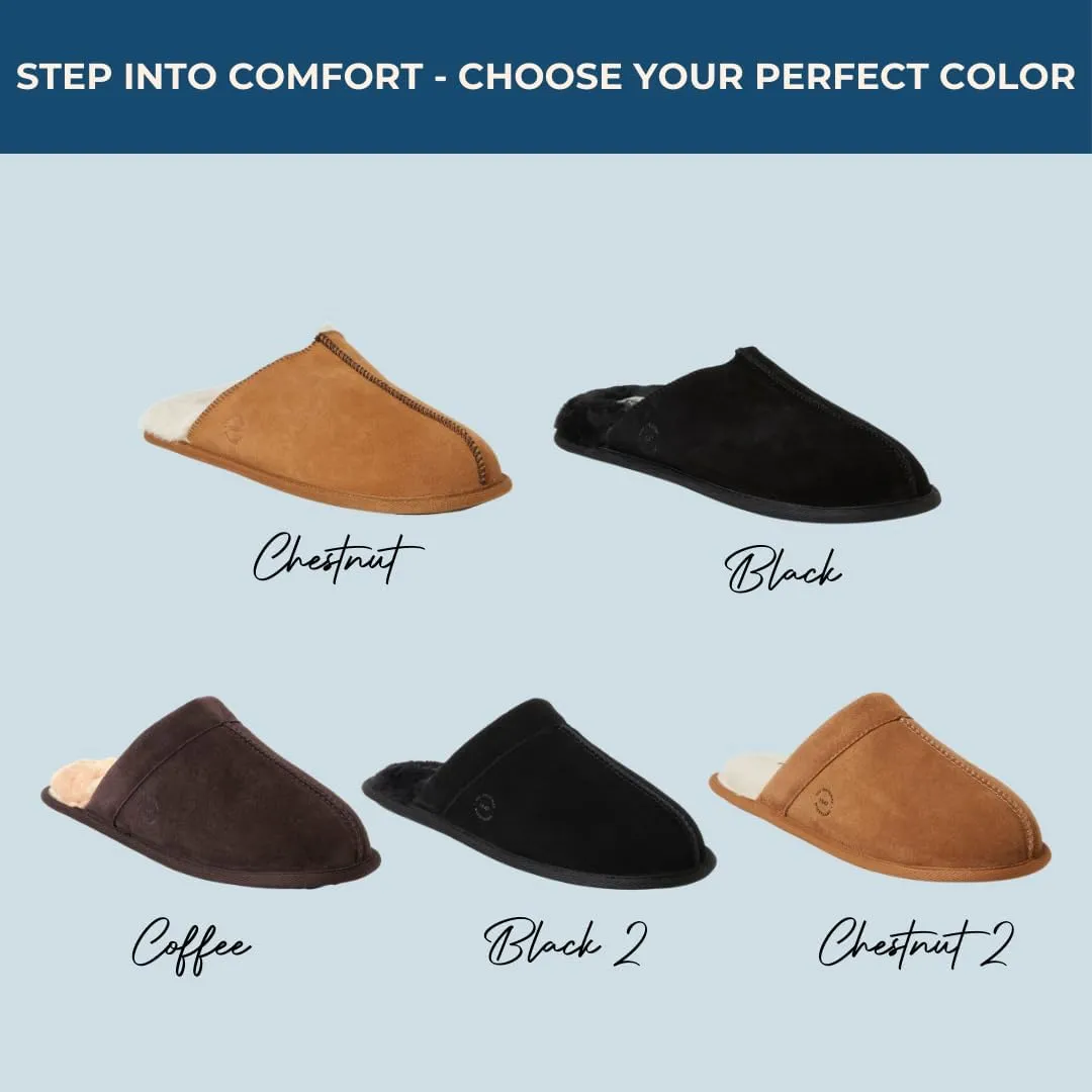 Dearfoams Men's Genuine Suede Indoor Outdoor Comfort Memory Foam Bradford Scuff House Slipper