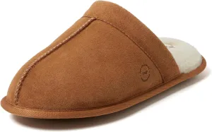 Dearfoams Men's Genuine Suede Indoor Outdoor Comfort Memory Foam Bradford Scuff House Slipper