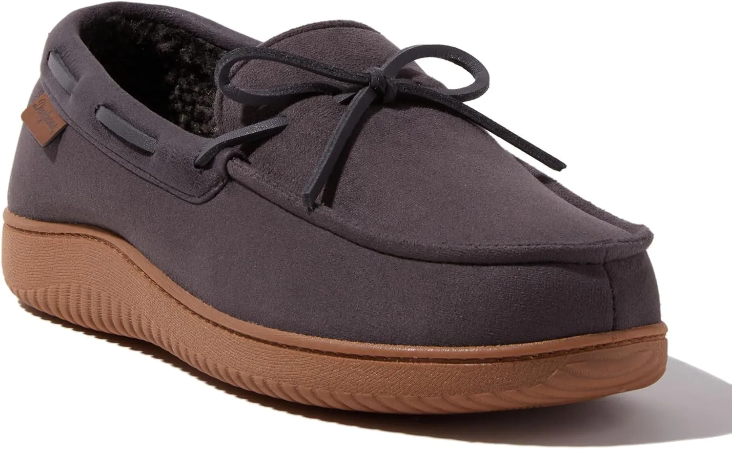 Dearfoams Men's Indoor Outdoor Breathable Pierce Moccasin Slipper