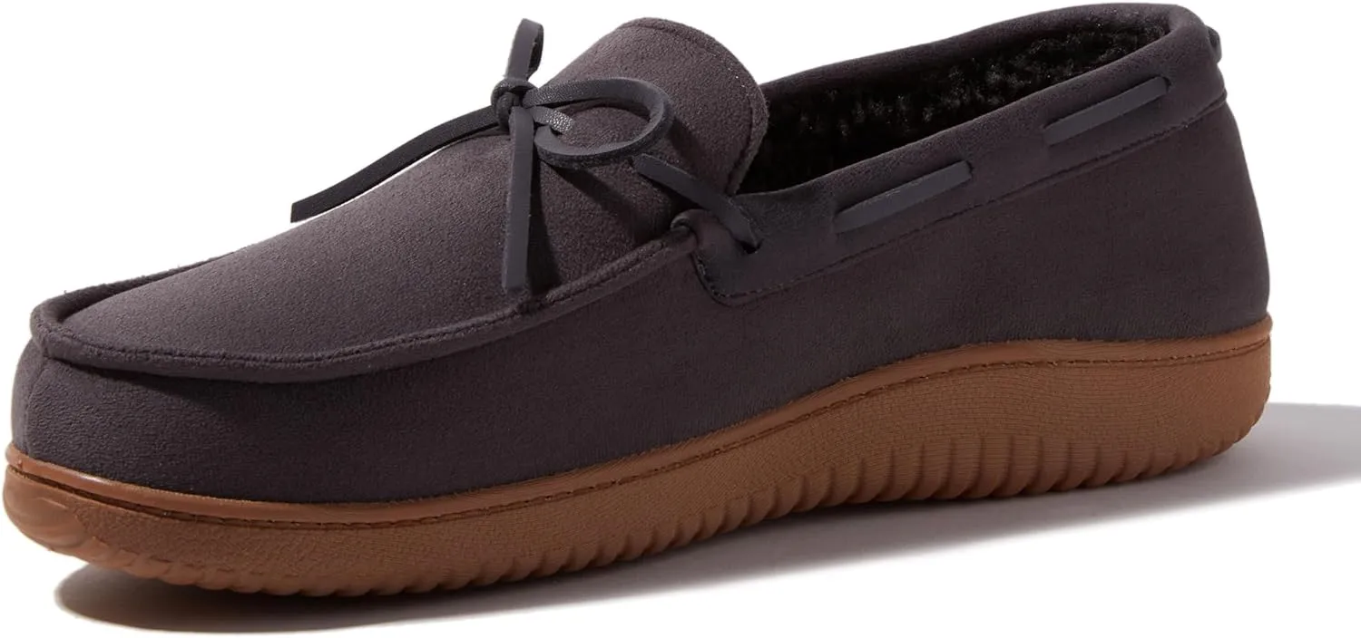 Dearfoams Men's Indoor Outdoor Breathable Pierce Moccasin Slipper