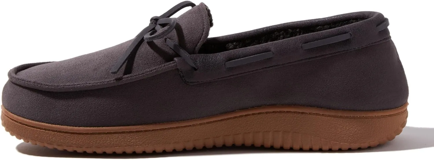 Dearfoams Men's Indoor Outdoor Breathable Pierce Moccasin Slipper