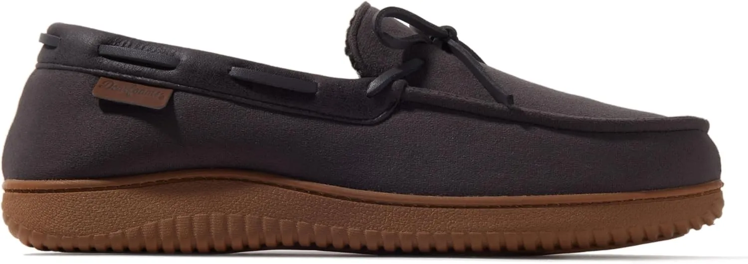 Dearfoams Men's Indoor Outdoor Breathable Pierce Moccasin Slipper