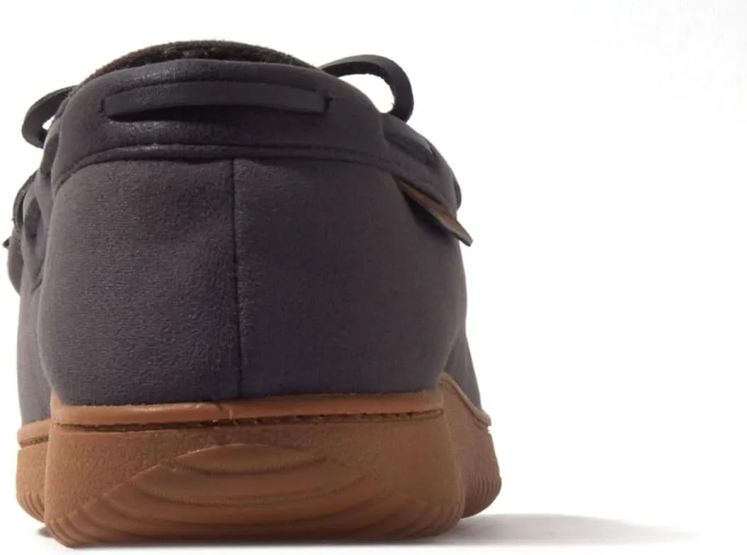 Dearfoams Men's Indoor Outdoor Breathable Pierce Moccasin Slipper
