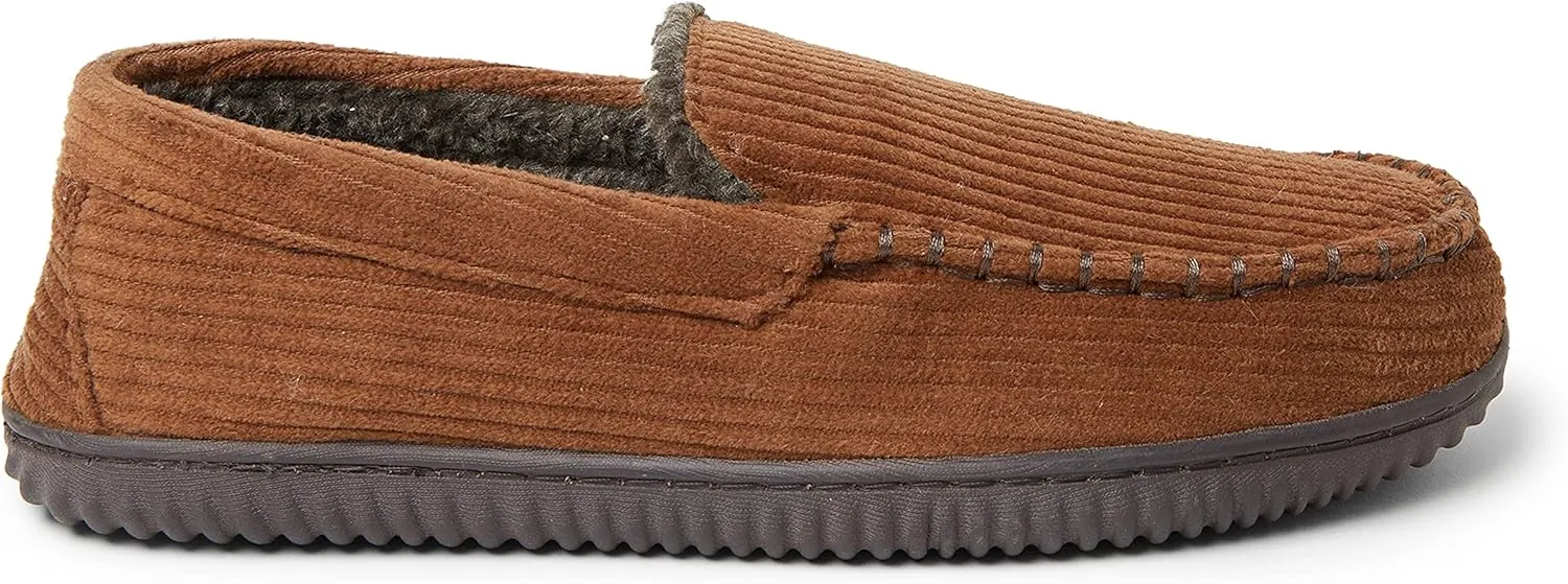 Dearfoams Men's Niles Corduroy Moccasin Slipper
