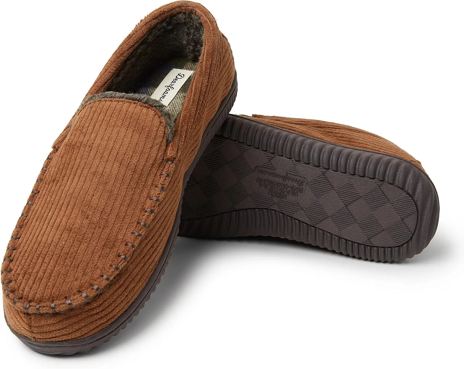 Dearfoams Men's Niles Corduroy Moccasin Slipper