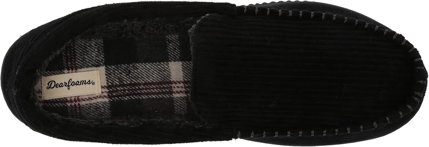 Dearfoams Men's Niles Corduroy Moccasin Slipper