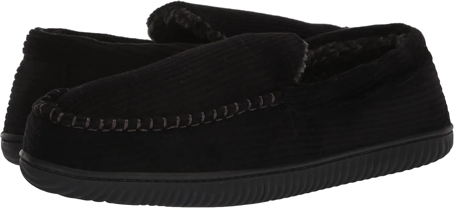 Dearfoams Men's Niles Corduroy Moccasin Slipper