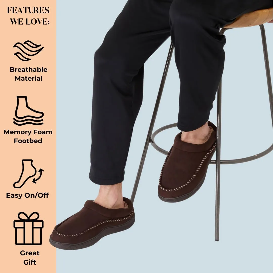 Dearfoams Men's Thompson Memory Foam Indoor/Outdoor Clog Slipper