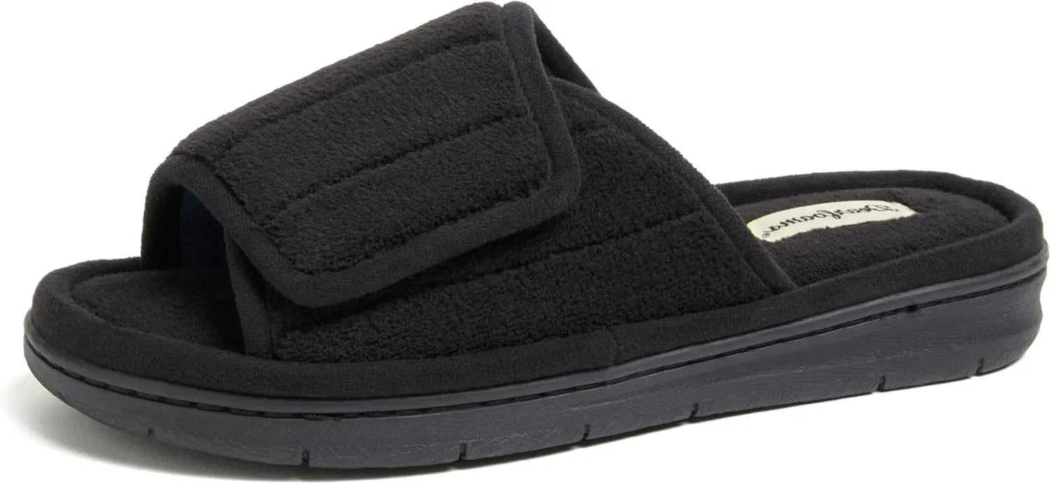 Dearfoams Women's Adjustable Indoor/Outdoor Machine Washable Memory Foam Slide