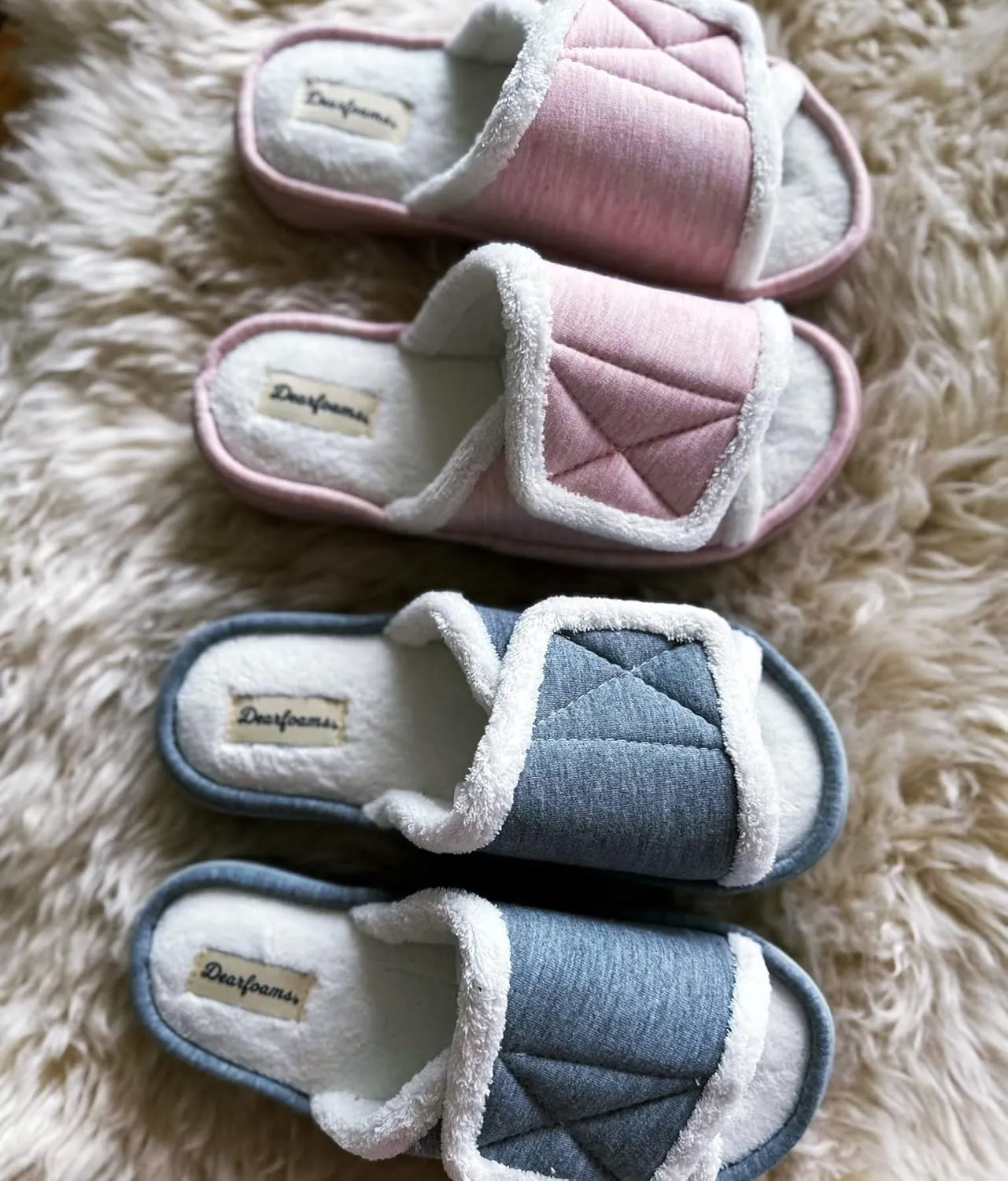 Dearfoams Women's Adjustable Indoor/Outdoor Machine Washable Memory Foam Slide