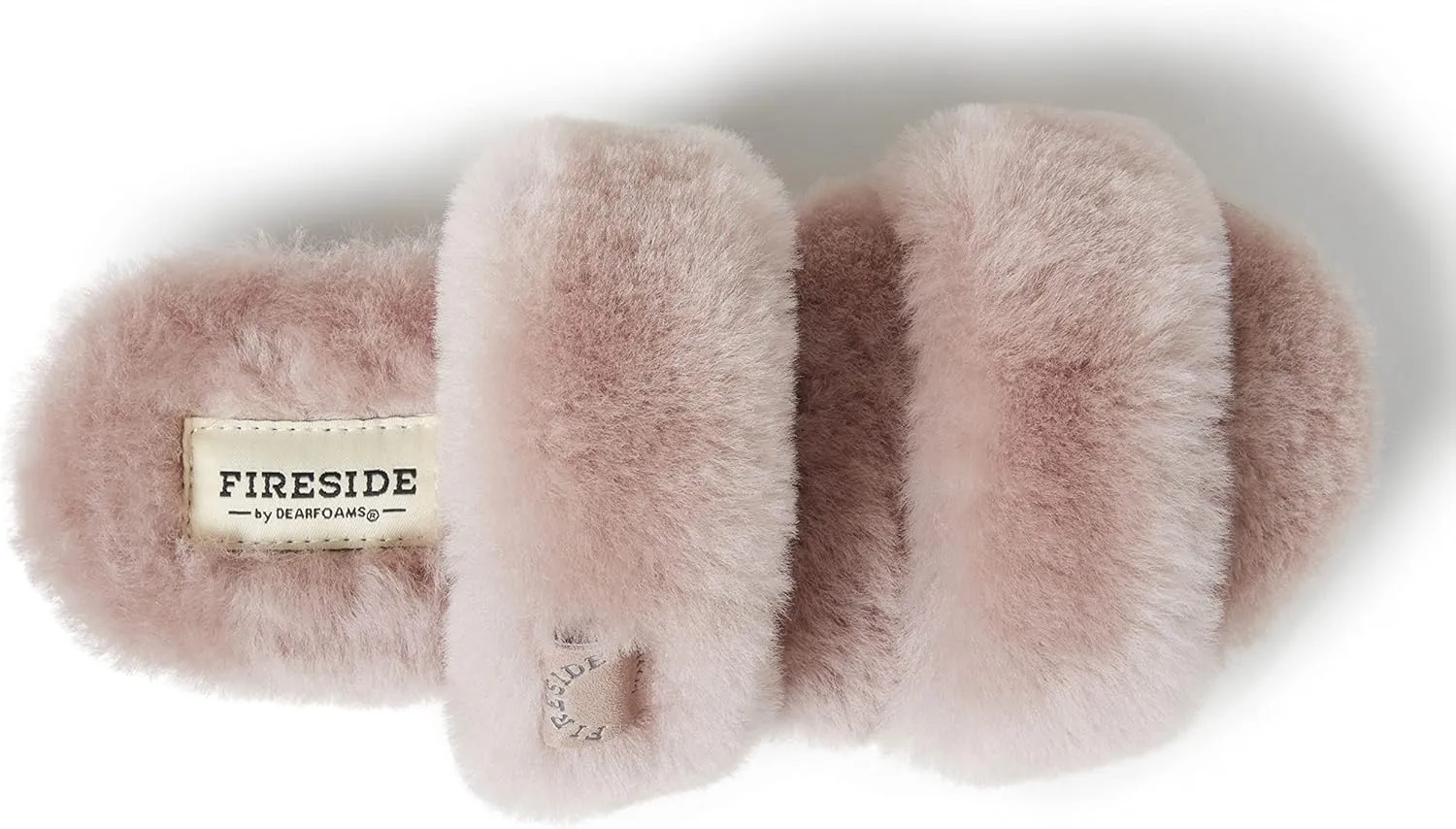 Dearfoams Women's Fireside Benalla All Over Shearling Double Band Easy On/Off Slide Slipper