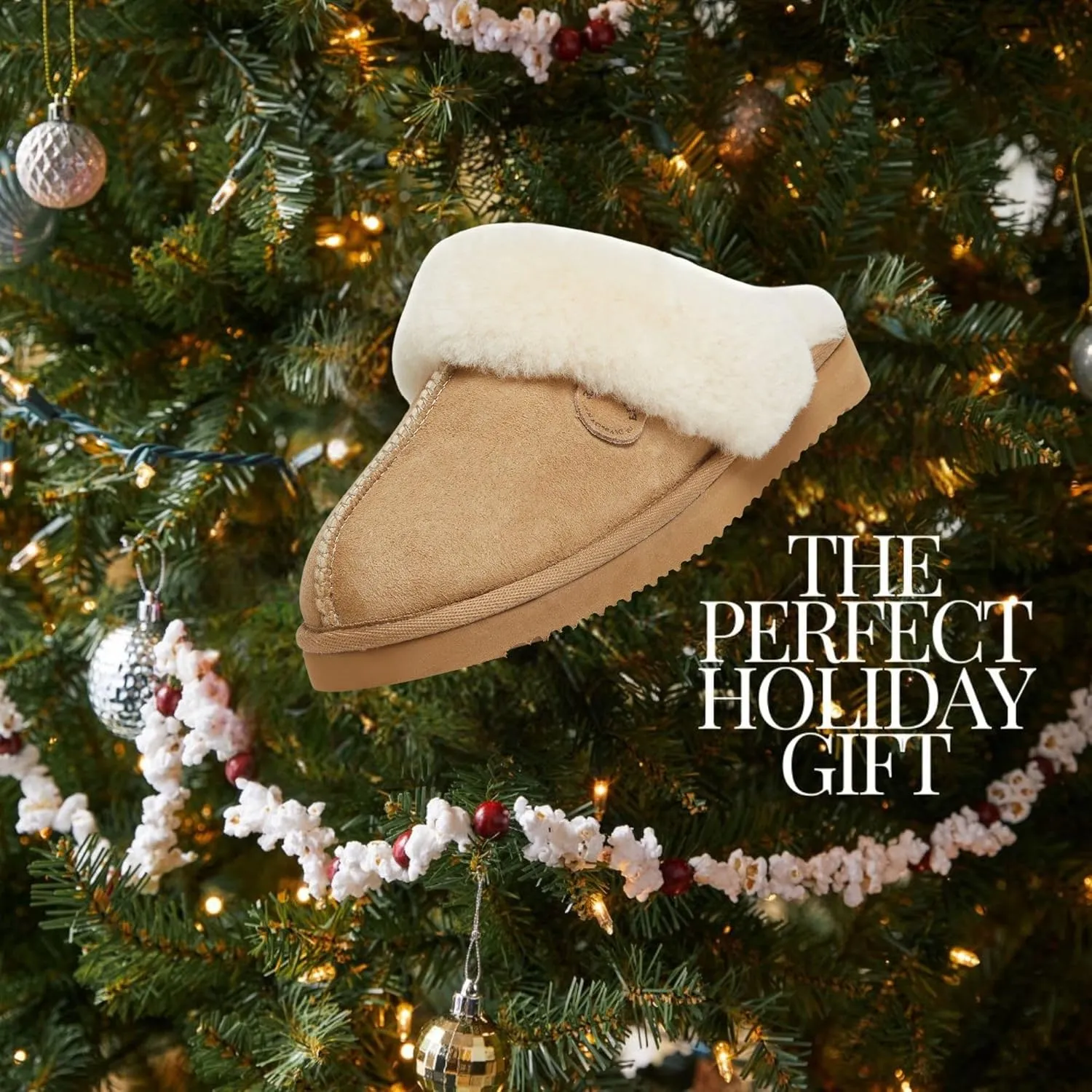 Dearfoams Women's Fireside Sydney Shearling Fur Indoor/Outdoor Scuff Slipper with Wide Widths