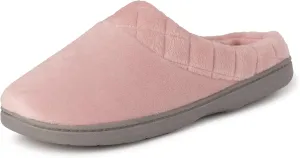 Dearfoams Women's Memory Foam Indoor Outdoor Darcy Velour Clog House Slipper with Wide Widths
