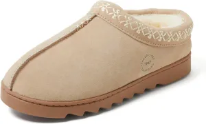 Dearfoams Women's Suede Indoor Outdoor Slip on Memory Foam House Doreen Clog Slippers