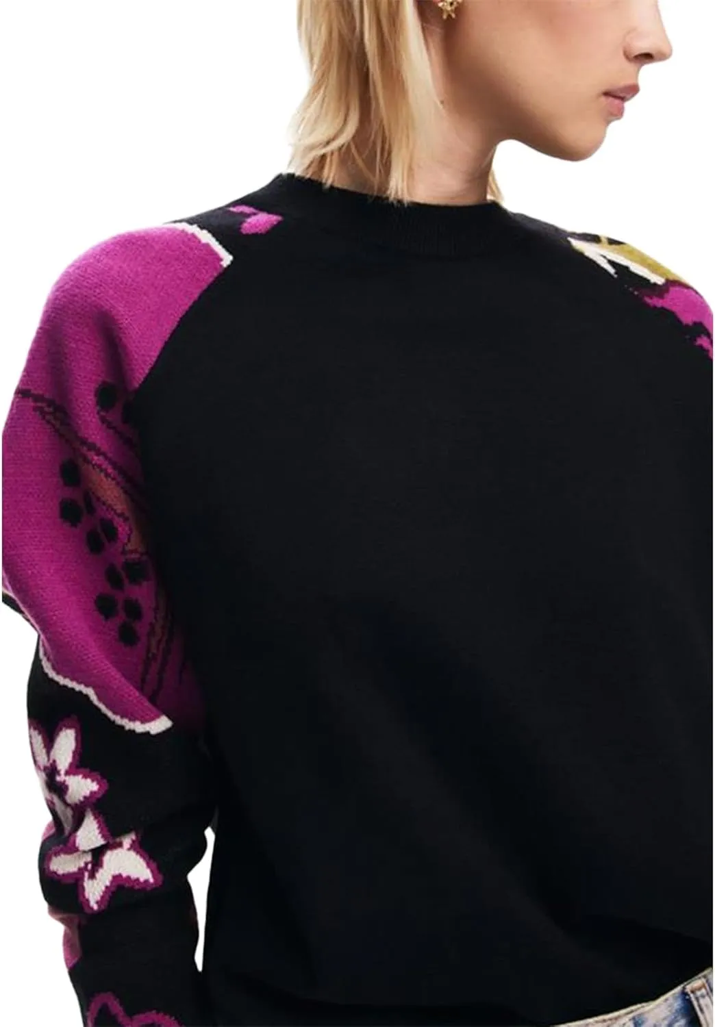 Desigual Women's Woman Flat Knit Thin Gauge Pullover