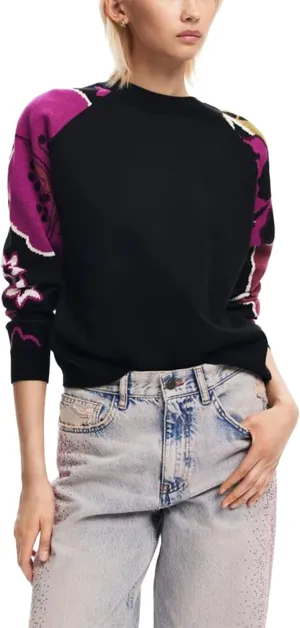 Desigual Women's Woman Flat Knit Thin Gauge Pullover