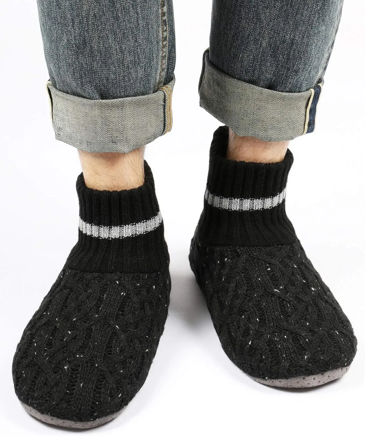 DICUIRD Men's Slippers Socks Autumn Winter Indoor Non-Skid House Slippers