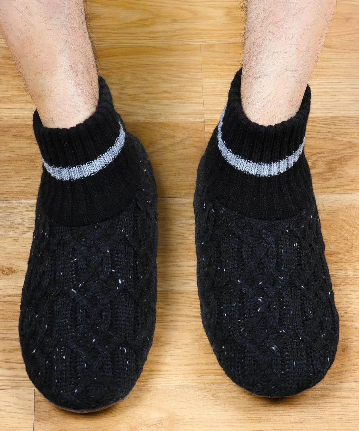 DICUIRD Men's Slippers Socks Autumn Winter Indoor Non-Skid House Slippers