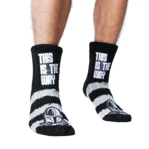 Disney The Mandalorian Fluffy Socks, Baby Yoda Mens Slipper Socks, Warm Knitted Socks