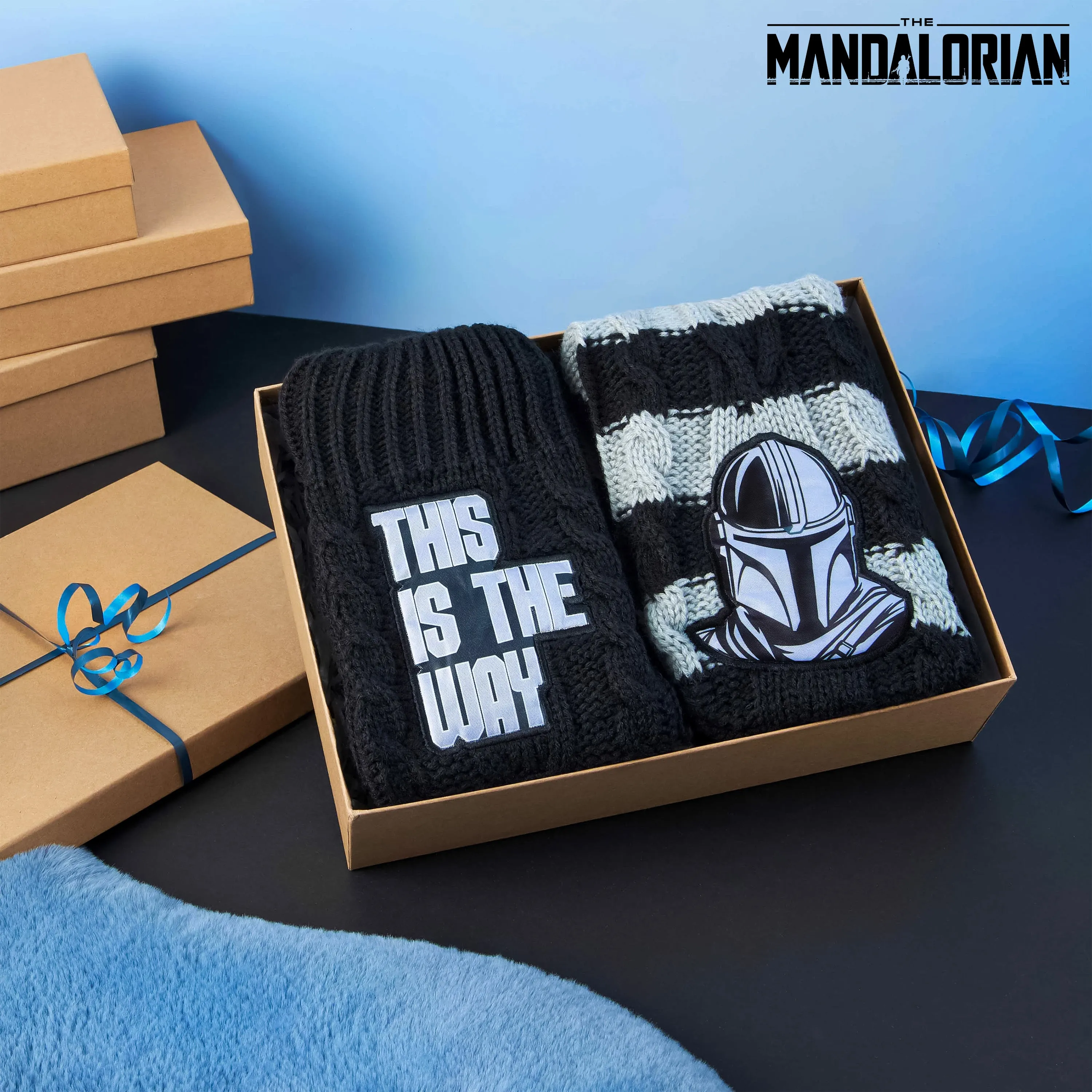 Disney The Mandalorian Fluffy Socks, Baby Yoda Mens Slipper Socks, Warm Knitted Socks