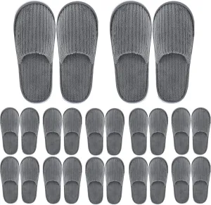 Disposable Slippers, 12 Pairs Bulk Slippers Hotel Slipper For Guests Disposable slipper For House Travel Guests Hotel Home Salon, Grey