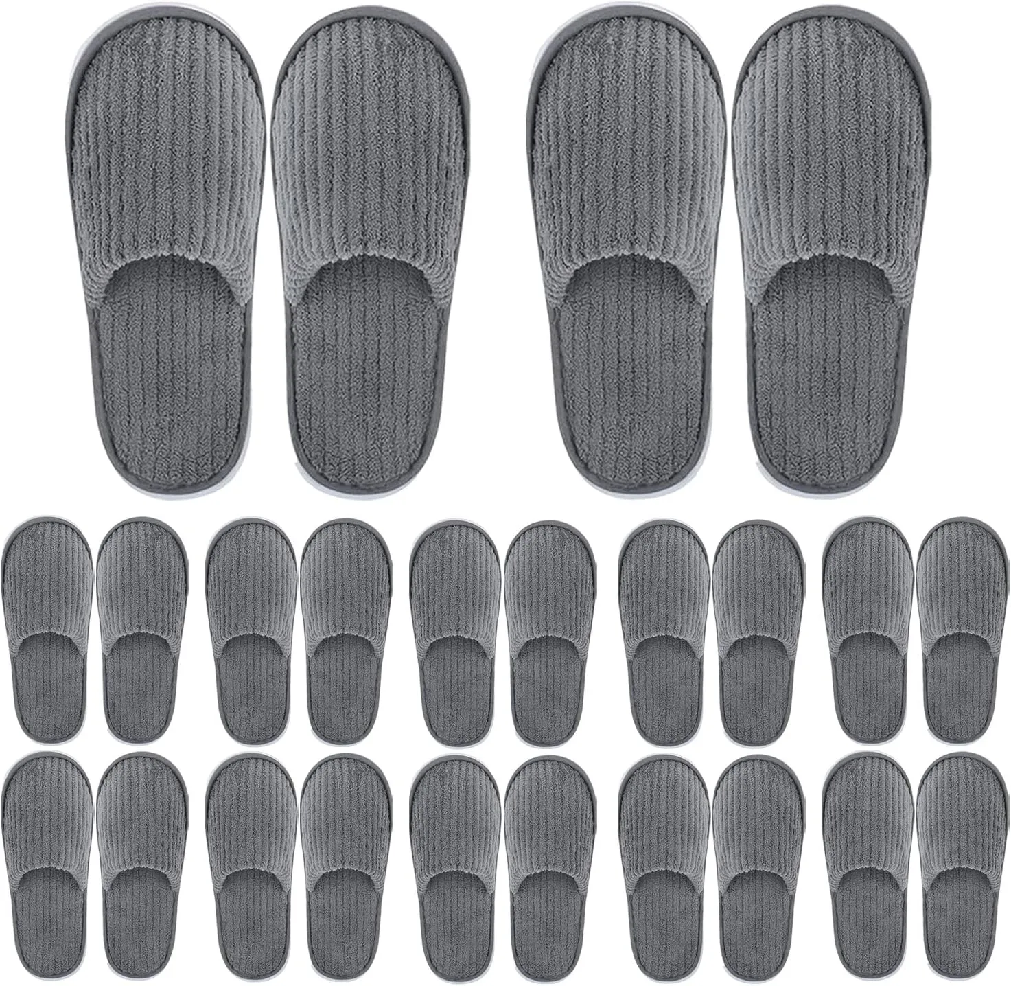 Disposable Slippers, 12 Pairs Bulk Slippers Hotel Slipper For Guests Disposable slipper For House Travel Guests Hotel Home Salon, Grey