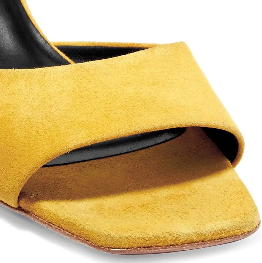 Divanne Pumps for Women, Clear Heel Sandals Square Toe Slingback Pumps Slip On Mule Sandals