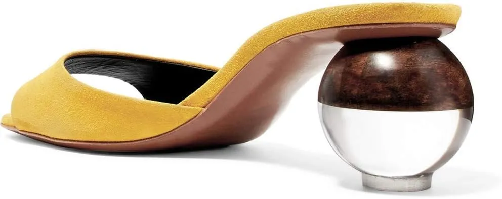 Divanne Pumps for Women, Clear Heel Sandals Square Toe Slingback Pumps Slip On Mule Sandals