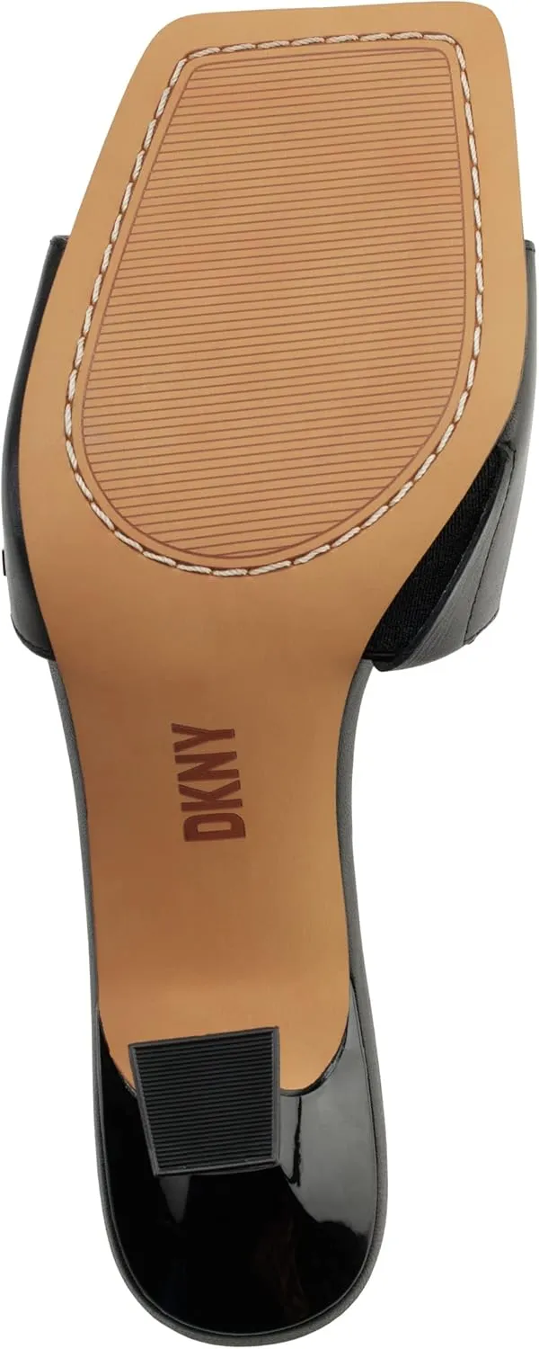DKNY Women's Block Heel Square Toe Kailyn-Sandal Mule Heeled